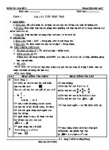 Giáo án Đại số Lớp 9 - Tiết 1 Căn bậc hai - Năm học 2017-2018 - Phạm Quang Huy